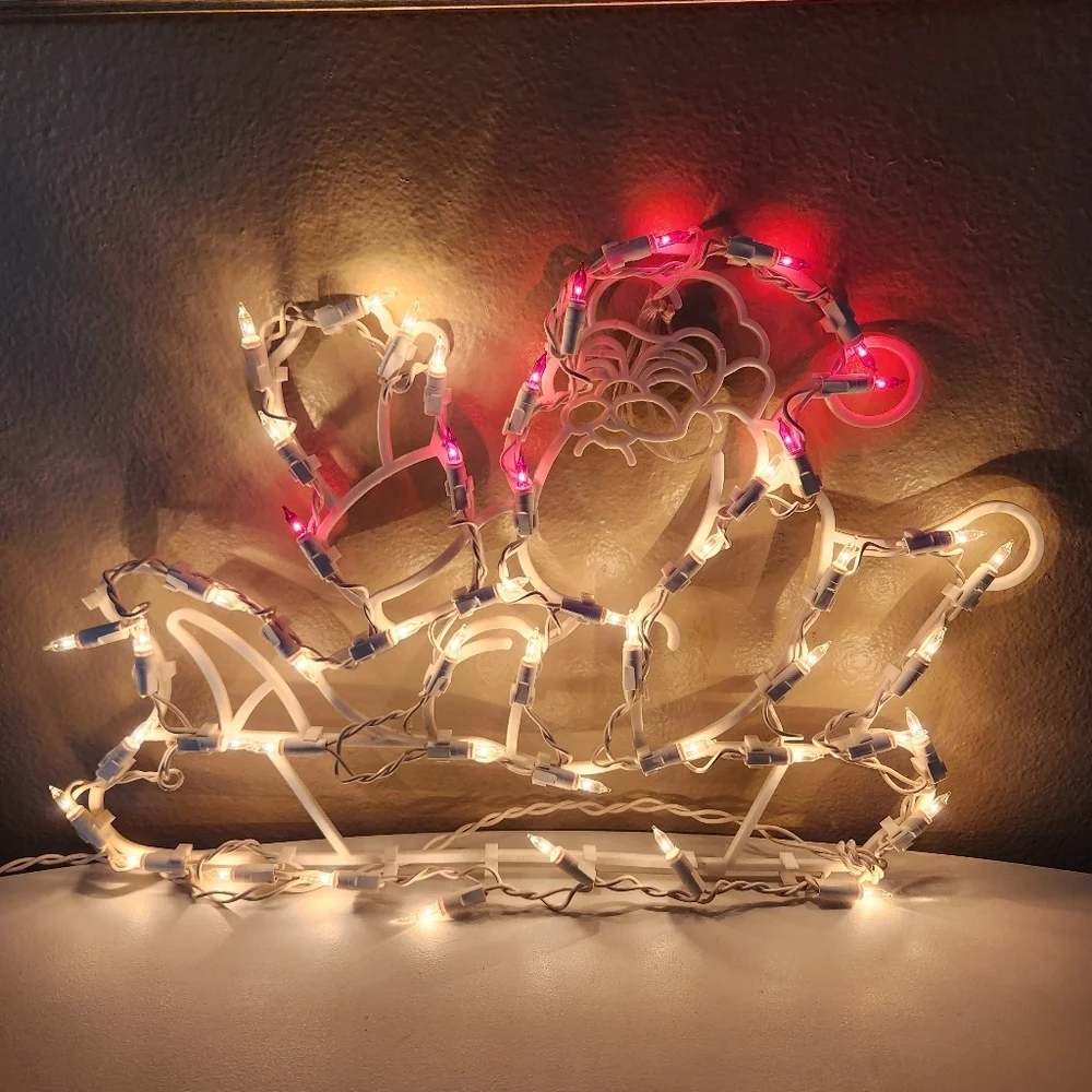 Noma VTG Christmas 50 Light Window Display Santa Claus on Sleigh-TESTED/WORKS
